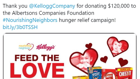 Albertsons Companies 'Feed the Love' Twitter Update